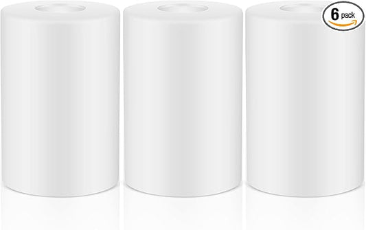 6 Pcs White Frosted Glass Shade Replacements for Pendant Light Fixtures Glass Lamp Shade Cover, 1-5/8 Inch Fitter E26 Base, 4"w x 6"h, Replacement Lamp Globe for Chandelier Wall Sconce