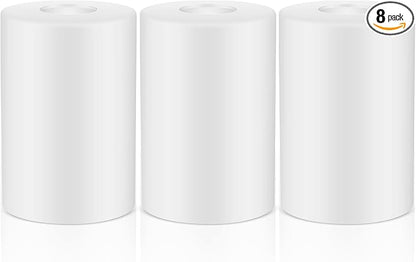 8 Pcs White Frosted Glass Shade Replacements for Pendant Light Fixtures Glass Lamp Shade Cover, 1-5/8 Inch Fitter E26 Base, 4"w x 6"h, Replacement Lamp Globe for Chandelier Wall Sconce