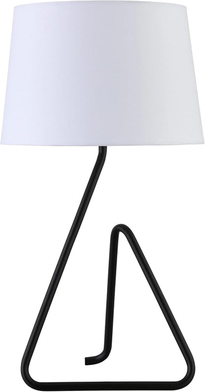 Henn&Hart 22" Metal Table Lamp with Fabric Shade in Blackened Bronze, for Home, Living Room, Bedroom, Entertainment Room, Office, Kitchen, Dining