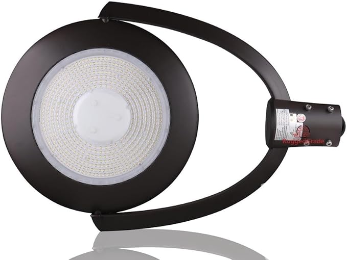 RuggedGrade 150W LED Post Top Fixture - Centauri II Series Area Light - 20,000 Lumens - Bright White 5000K - Slip Fit Mount - Photocell - Brown/Dark Bronze Housing - DLC 5.1 Premium