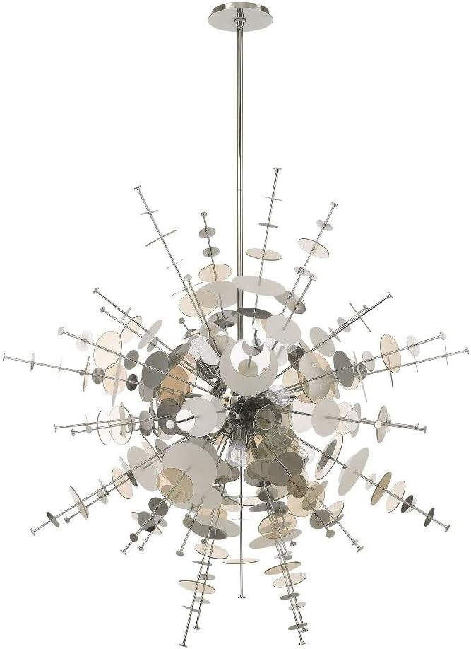 Livex Lighting 40079-05 Circulo - Twelve Light Grand Foyer, Polished Chrome Finish with Chrome Discs Glass