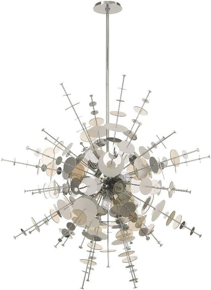 Livex Lighting 40079-05 Circulo - Twelve Light Grand Foyer, Polished Chrome Finish with Chrome Discs Glass