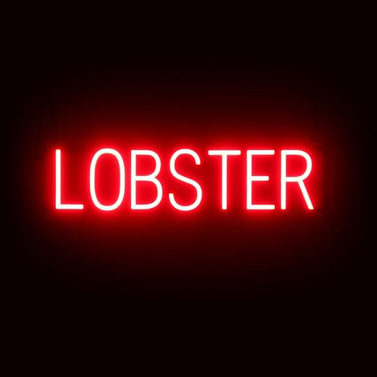 SpellBrite LOBSTER Sign | Restaurant-Related Sign with Neon Look, Red LED Light | 27.0" x 6.3"