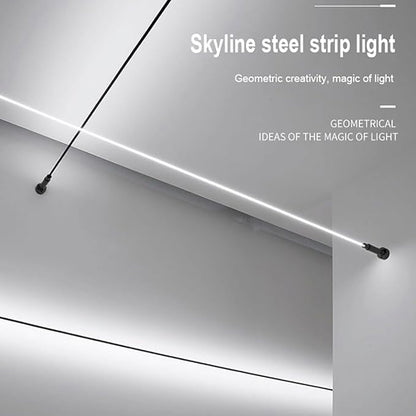 Skyline Steel Strip Light Linear Wall Lamp Strip Family Decoration Steel Bar Villa Aisle Bar DIY Length LED Light Cutting Slim Sconce 236Inch for Wall Ceiling Floor Lighting,4000K Black