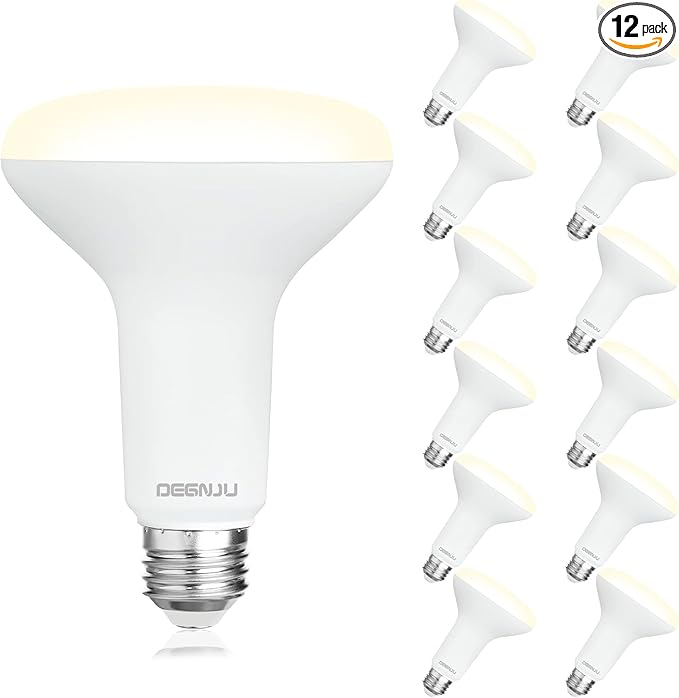 12 Pack Indoor Flood Light Bulbs, BR30 LED Bulb 7W Equivalent 65W, Dimmable Recessed Light Bulbs, 650LM 3000K Warm White 15000 Lifetime LED Can Light Bulb, Interior Home E26 Base