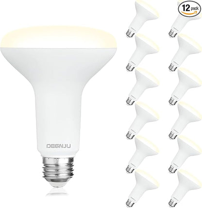 12 Pack Indoor Flood Light Bulbs, BR30 LED Bulb 7W Equivalent 65W, Dimmable Recessed Light Bulbs, 650LM 3000K Warm White 15000 Lifetime LED Can Light Bulb, Interior Home E26 Base