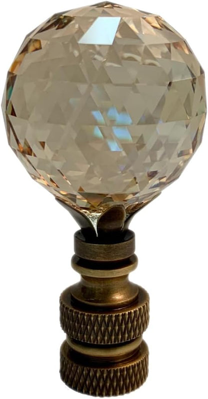 Swarovski Champagne Crystal Ball Lamp Shade Finial