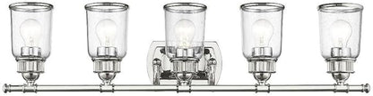 Livex 10515-05 Contemporary Modern Five Light Bath Vanity from Lawrenceville Collection Finish, Polished Chrome