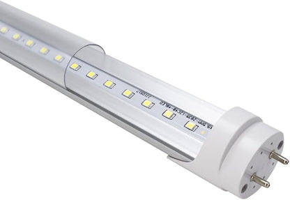 LightingWill LED T8 Light Tube 3FT, Daylight White 5000K, Dual-End Powered Ballast Bypass, 1600Lumens 15W (32W Fluorescent Equivalent), Clear Cover, AC85-265V Lighting Tube Fixtures, 4 Pack