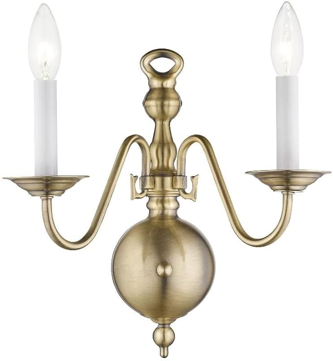Livex Lighting 5002-02 Williamsburgh 2 Light Polished Brass Wall Sconce