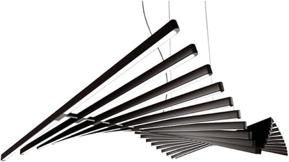 JAYMP Designer Chandelier Modern Dimmable LED Pendant Light, Adjustable Strip Light Bar, Kitchen Island Dining Room Hanging Lamp (Black, 30 Lights)
