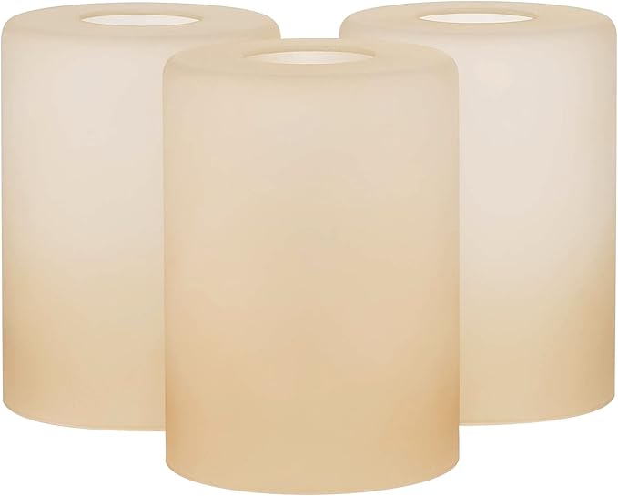 Kira Home Villa 5.5" Amber Glass Shades, Replacement Glass, 1.75" Fitter Size, 4" x 5.5", 3-Pack