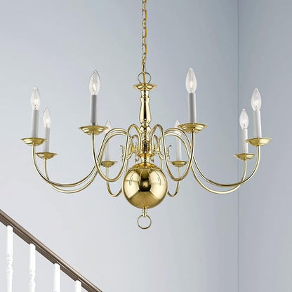 Livex Lighting 5007-01 Williamsburgh 8-Light Chandelier, Antique Brass,Copper