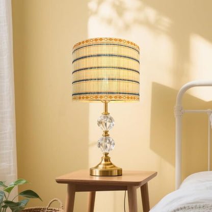 Modern Translucent Barrel bamboo lamp shade Art decorative with Colorful Minimalist geometric style ideal for living room bederoom Table Floor Lamp easy assemble size 11.8x9Inch (Colorful Geometric A)