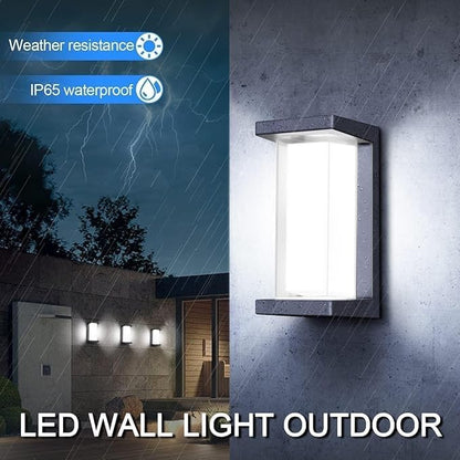 Juyace 18W Exterior Lighting Fixtures 6 Pack Budget-Friendly Outdoor Porch Lights Modern Black Sconces Wall Mount 1800Lm 6000K IP65 Waterproof for Garage House Patio Front Door Entryway
