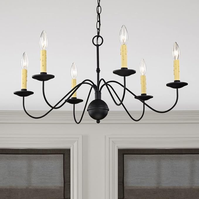 Livex Lighting 4450-04 Heritage 6 Light Black Chandelier