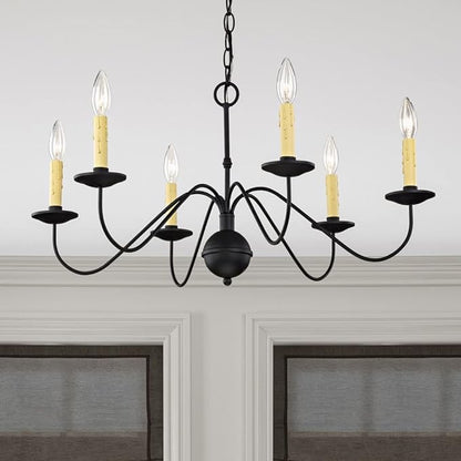 Livex Lighting 4450-04 Heritage 6 Light Black Chandelier