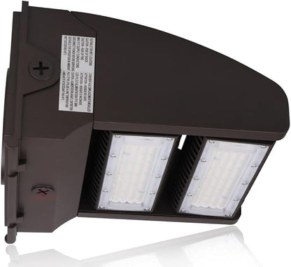 RuggedGrade 120W - Rotate IV Series LED Wall Pack with Photocell - 17,100 lumens - 5000K Bright White - Wattage Selectable - Outdoor LED Wall Light - Brown - DLC 5.1 Premium