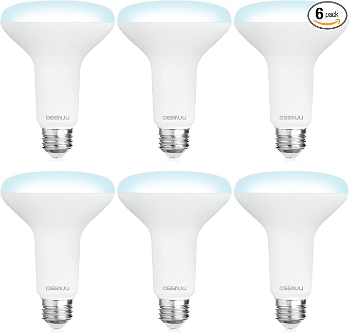 6 Pack BR30 LED Recessed Light Bulb, Dimmable Indoor Flood Light Bulbs CRI80 7W Equivalent 65W 5000K Daylight 650 Lumens, 15000 Lifetime Hours E26 Base LED Can Light Bulb, Flicker-Free