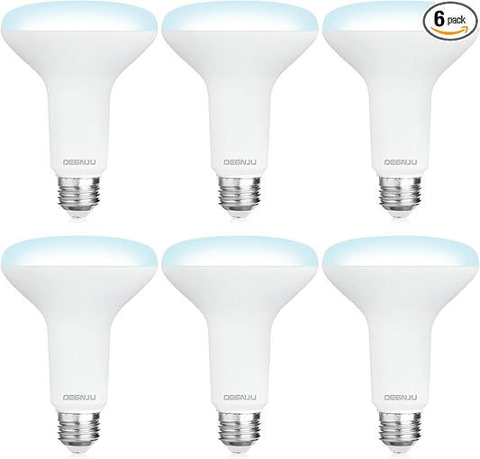 6 Pack BR30 LED Recessed Light Bulb, Dimmable Indoor Flood Light Bulbs CRI80 7W Equivalent 65W 5000K Daylight 650 Lumens, 15000 Lifetime Hours E26 Base LED Can Light Bulb, Flicker-Free