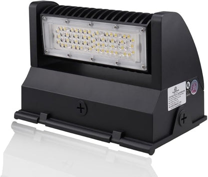 RuggedGrade 40W - Rotate III Series LED Wall Pack - 5,600 Lumens - 3000K Warm White - High Efficiency 140 Lumen per Watt - Outdoor LED Wall Light - Black Color - DLC 5.1 Premium
