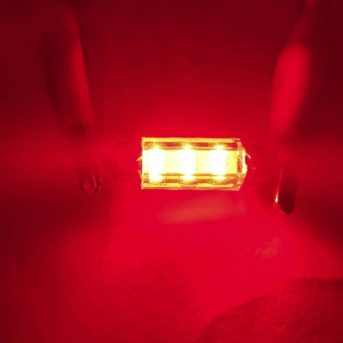 43mm 44mm 578 Festoon LED Car Bulb,211-2 LED Bulbs Red,Festoon 212-2 LED Bulb DC 12V for Marine Boat Automotive Interior Door Cargo Lights (Pack 12)
