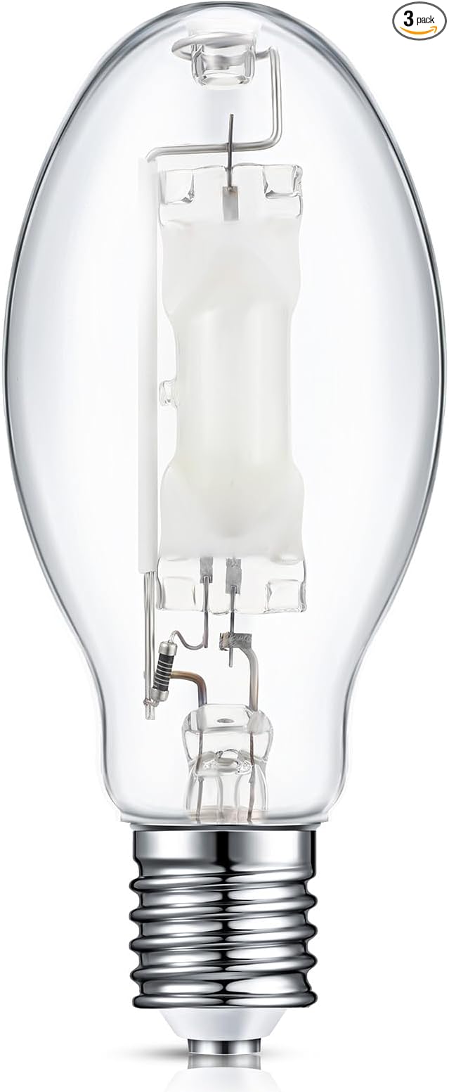 1 Pack 400w M59 Metal Halide Lamp Mh400/u/mog Metal Halide Bulbs Mogul Base High Intensity Discharge Lamps Energy Efficient Hid Lamps Ed28 Clear Finish 4000k Large Light Bulb