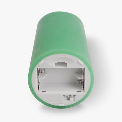 Luminara Flameless LED Battery Operated Flickering Pillar Moving Flame Candles (Vibrant Green, 3" x 6.5")