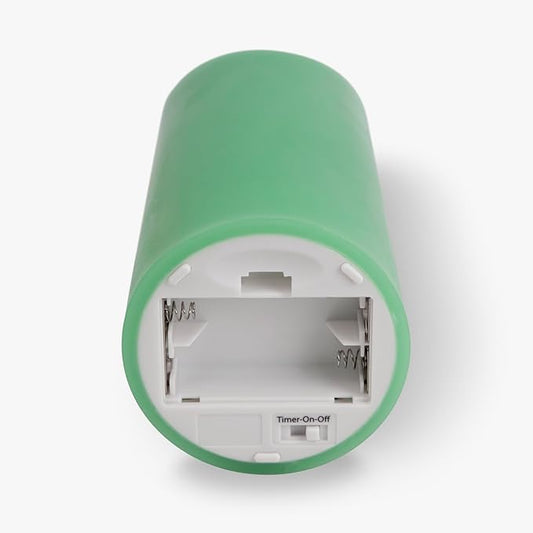 Luminara Flameless LED Battery Operated Flickering Pillar Moving Flame Candles (Vibrant Green, 3" x 6.5")