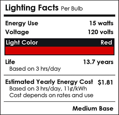 Sunlite 81475 LED PAR38 Colored Recessed Light Bulb, 15 watt (75W Equivalent), Medium (E26) Base, Floodlight, ETL Listed, Red, 1 Pack