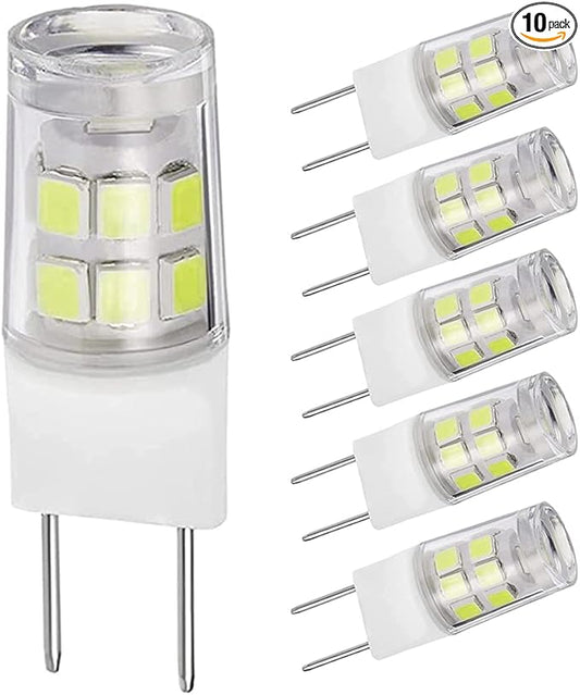 G8 Light Bulb, GY8.6 Bi-pin Base LED, Not Dimmable T4 Xenon JCD Type 120V 35W Halogen Replacement for Under Counter Kitchen Lighting (5-Pack, Daylight White 6000k)