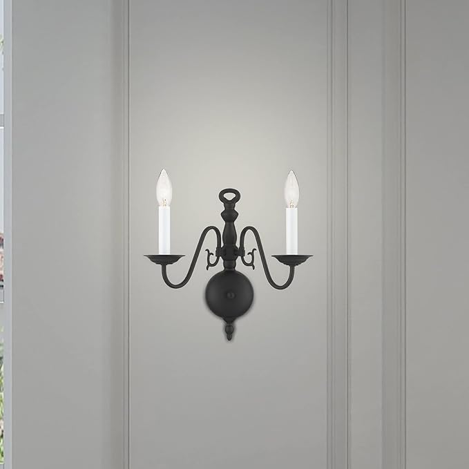Livex Lighting 5002-04 Williamsburgh 2 Light Black Wall Sconce