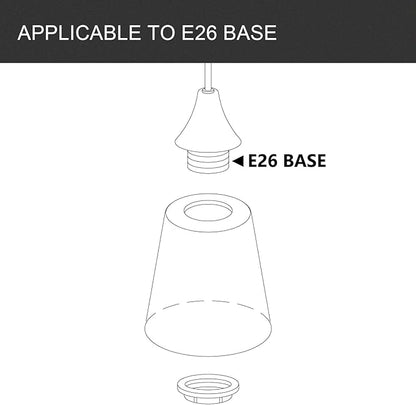 Fixture Replacement Frosted Glass Shade, E26 Base with 1-5/8" Fitter, 3-pack Cone Replacement White Shades for Pendant Light, Wall Sconce, Vanity Light, Table Lamp