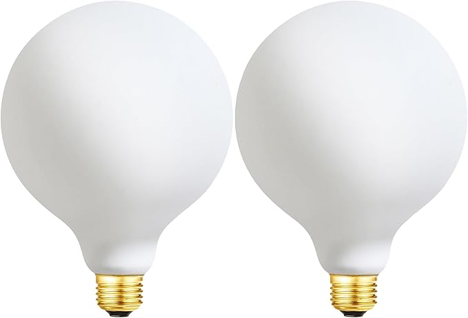 Leools G40 LED Light Bulb 4W Dimmable Flick-Free Matt White CRI95 438LM, 40-60W Equivalent Vintage LED Edison Globe Light Bulb,3000K Soft White E26 Standard Base,2Pack