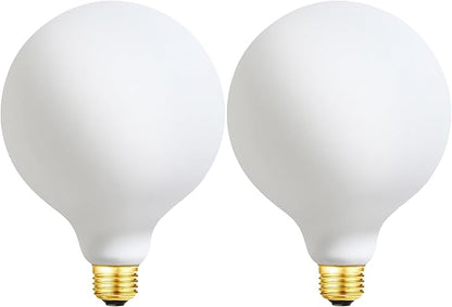 Leools G40 LED Light Bulb 4W Dimmable Flick-Free Matt White CRI95 438LM, 40-60W Equivalent Vintage LED Edison Globe Light Bulb,3000K Soft White E26 Standard Base,2Pack