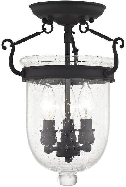 Livex Lighting 5081-04 Jefferson 3-Light Ceiling Mount, Black