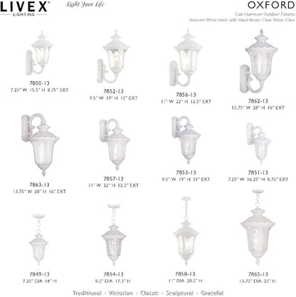 Livex Lighting 7869-14 Oxford 4 Light Outdoor 4 Head Post, Black