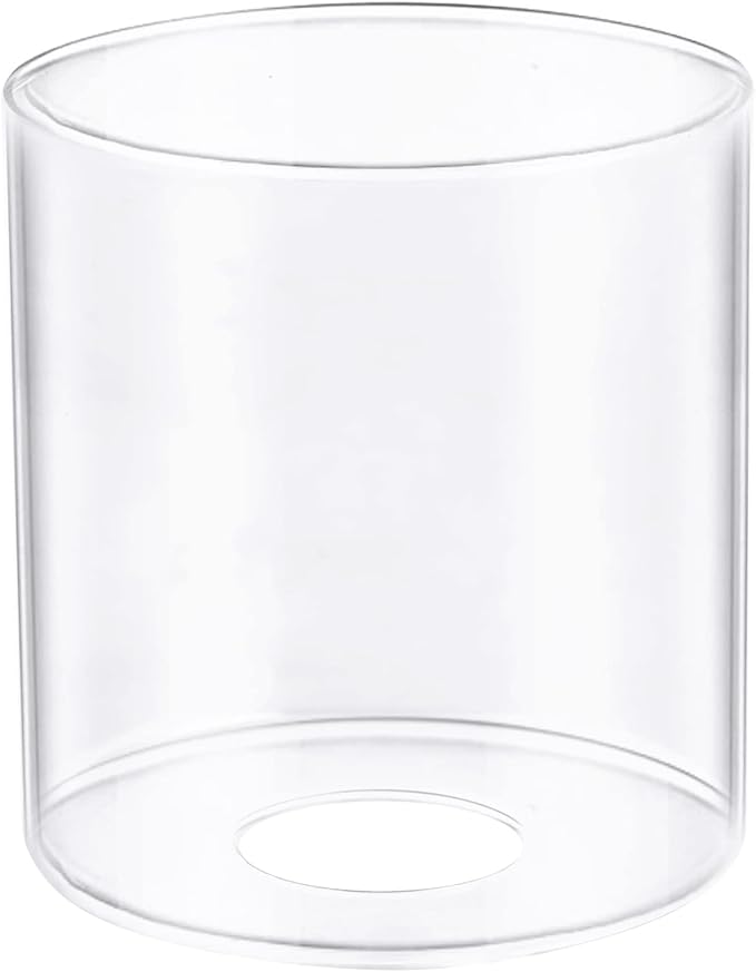 1 Pack Clear Glass Lamp Shade, with 1-5/8" Fitter Opening, Cylinder Glass Lamp Shade Replacement for Table Lamps,Wall Lamps,Pendant lights and Bathroom Vanity lights.