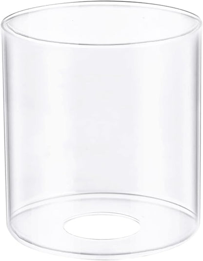 1 Pack Clear Glass Lamp Shade, with 1-5/8" Fitter Opening, Cylinder Glass Lamp Shade Replacement for Table Lamps,Wall Lamps,Pendant lights and Bathroom Vanity lights.