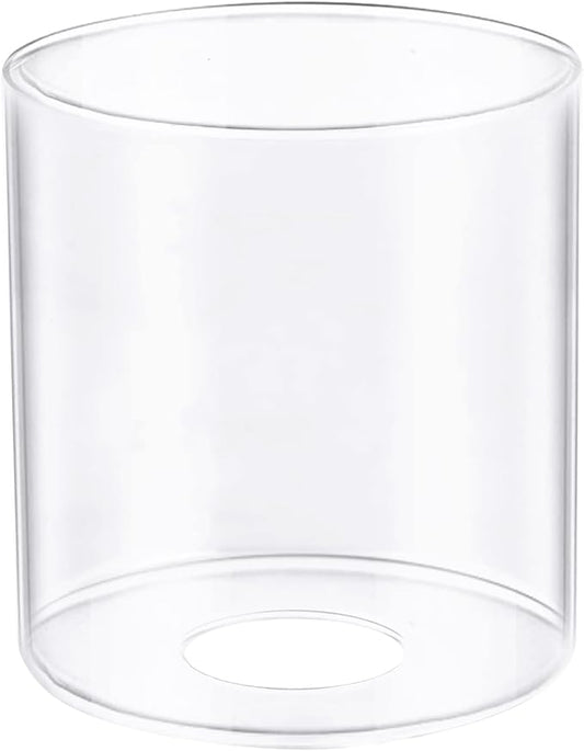 1 Pack Clear Glass Lamp Shade, with 1-5/8" Fitter Opening, Cylinder Glass Lamp Shade Replacement for Table Lamps,Wall Lamps,Pendant lights and Bathroom Vanity lights.