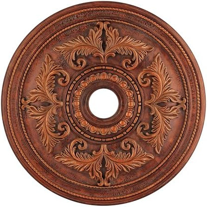 Livex Lighting 8210-30 Ceiling Medallion, Crackled Greek Bronze Medium