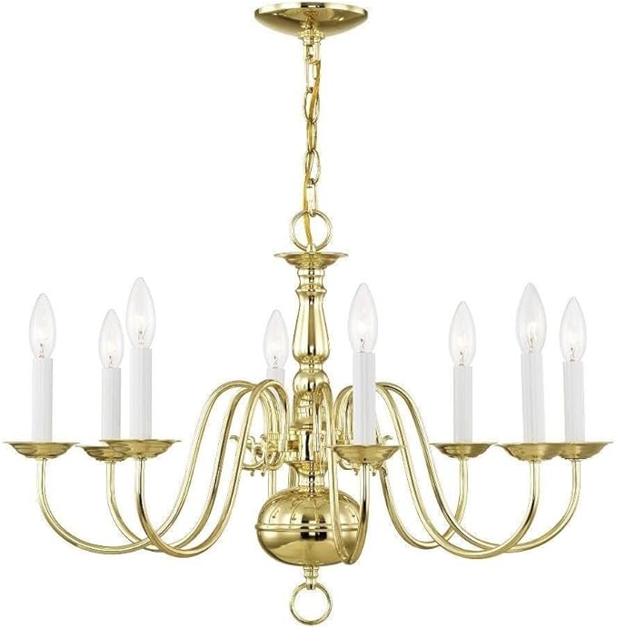 Livex Lighting 5008-02 Williamsburgh Chandelier with No Shades, Polished Brass,19.00x12.00x12.00