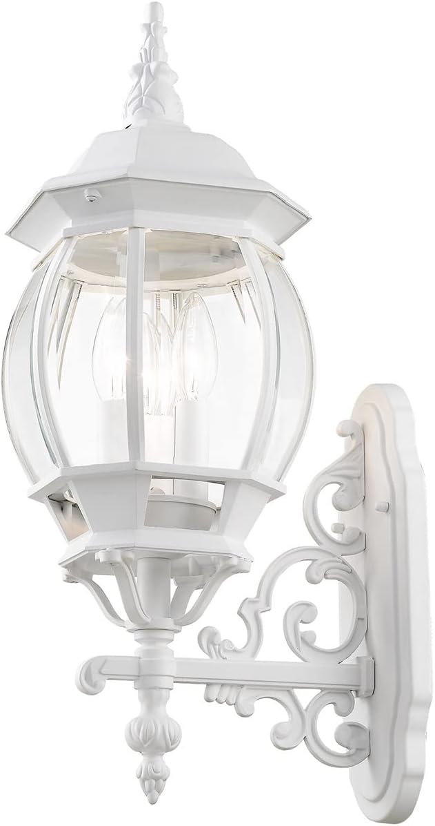 Livex Lighting 7524-13 7524-03 Outdoor Wall Lantern, White, 8.25 x 22