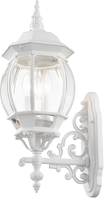 Livex Lighting 7524-13 7524-03 Outdoor Wall Lantern, White, 8.25 x 22