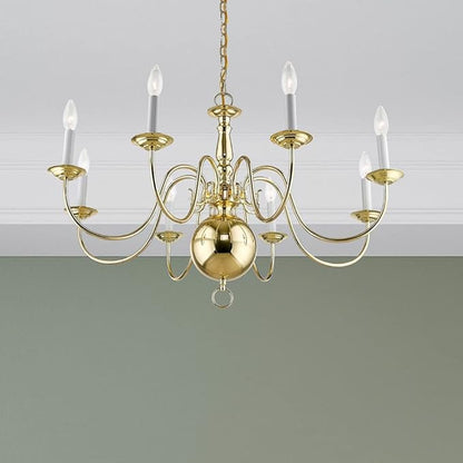 Livex Lighting 5007-01 Williamsburgh 8-Light Chandelier, Antique Brass,Copper