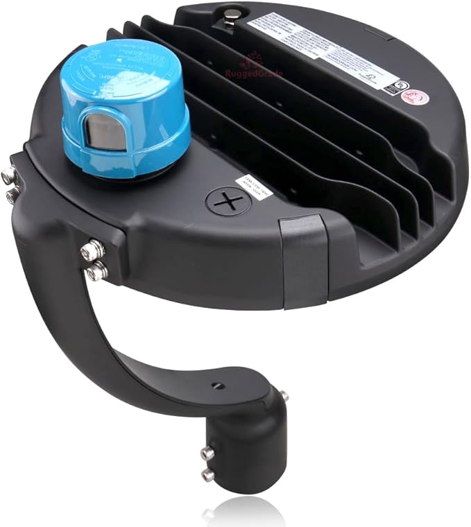 RuggedGrade 150W LED Post Top Light - Perconi Series - 21,000 Lumens - Color Selectable 4000K/5000K - Slip Fit Mount - Photocell - Black Housing - DLC 5.1 Premium