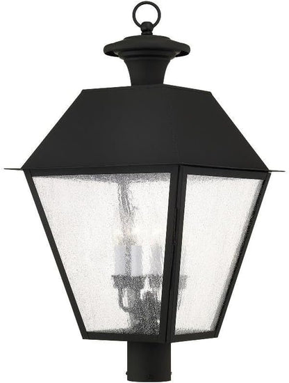 Livex Lighting 2173-04 Mansfield 4-Light Outdoor Post Head, Black, 27.50x15.00x15.00
