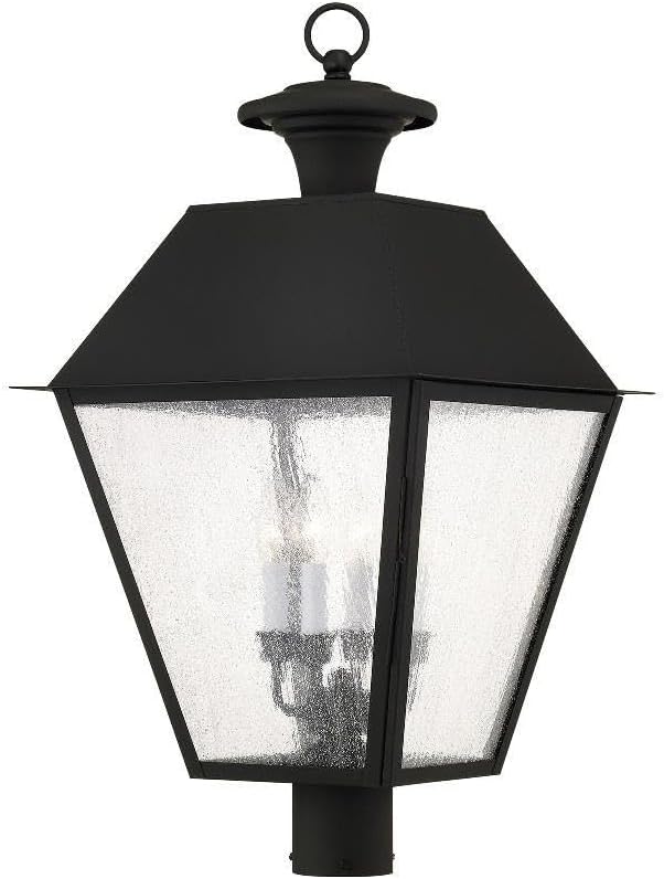 Livex Lighting 2173-04 Mansfield 4-Light Outdoor Post Head, Black, 27.50x15.00x15.00