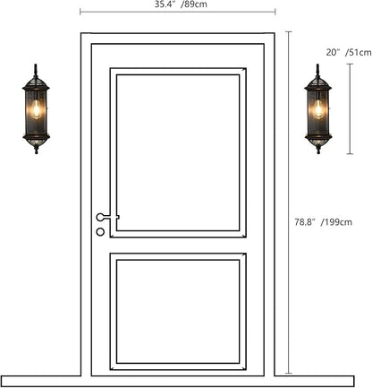 Milaii Copper Outdoor Wall Lights 20" H Exterior Light Fixture Oil Rubbed Bronze Anti-Rust Wall Lantern Fixture Waterproof Wall Mount Porch Light for Garage Patio Doorway E26 Base Socket