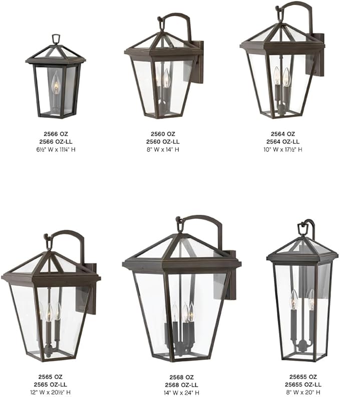 Hinkley Alford Place 25655OZ Medium Outdoor Tall Wall Mount Lantern - Die Cast Aluminum Frame, Sealed Clear Glass - Oil Rubbed Bronze